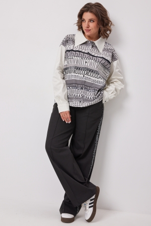 Блуза женская 4136 сливочно-серый