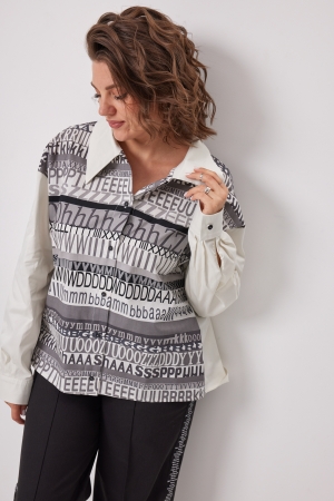 Блуза женская 4136 сливочно-серый