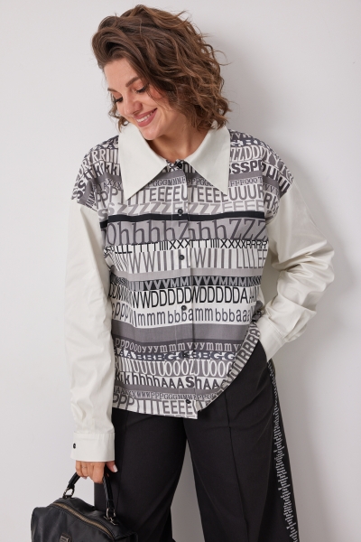 Блуза женская 4136 сливочно-серый