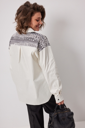 Блуза женская 4136 сливочно-серый