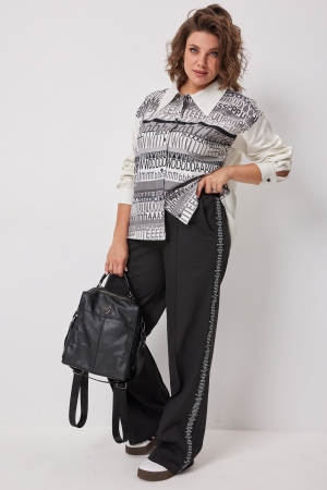 Блуза женская 4136 сливочно-серый