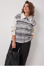 Блуза женская 4136 сливочно-серый