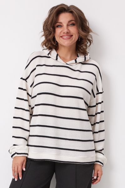 Блуза женская 4137 чёрно-белый