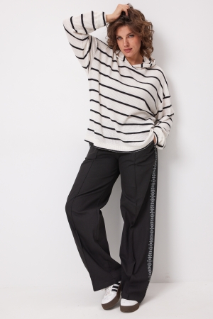 Блуза женская 4137 чёрно-белый