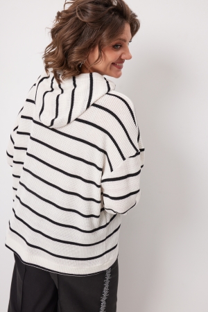 Блуза женская 4137 чёрно-белый