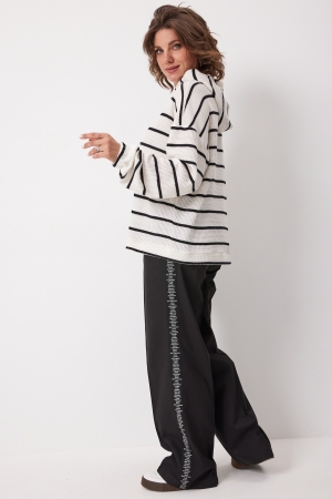 Блуза женская 4137 чёрно-белый