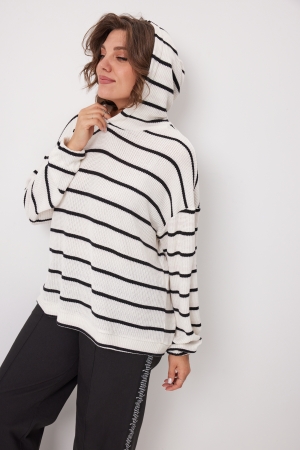 Блуза женская 4137 чёрно-белый