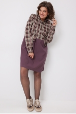 Платье 1058 виноградная клетка