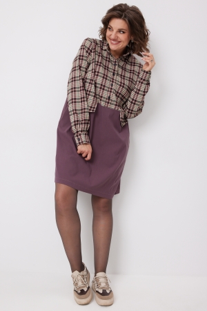 Платье 1058 виноградная клетка