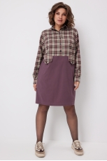 Платье 1058 виноградная клетка
