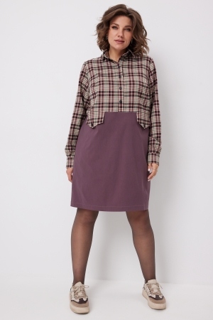 Платье 1058 виноградная клетка