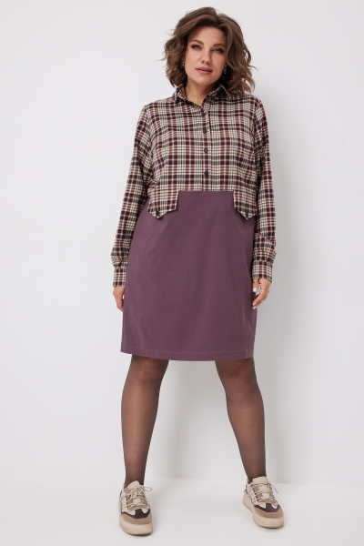 Платье 1058 виноградная клетка