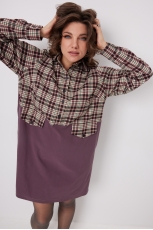 Платье 1058 виноградная клетка