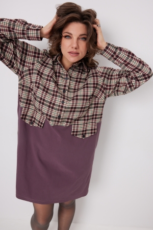 Платье 1058 виноградная клетка