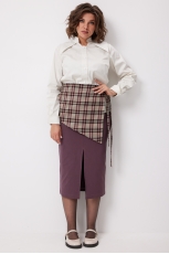 Юбка женская 5016 виноградная клетка