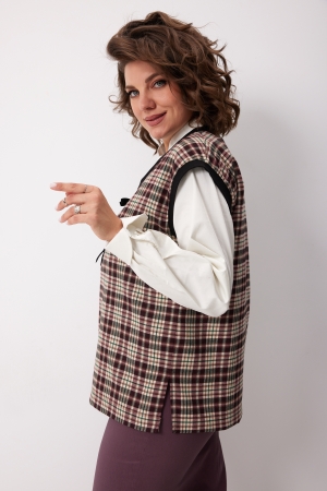 Жилет женский 7019 виноградная клетка