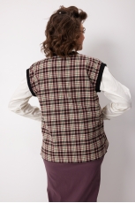 Жилет женский 7019 виноградная клетка