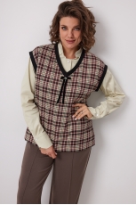 Жилет женский 7019 виноградная клетка