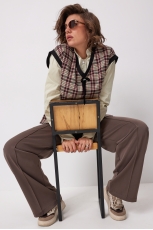 Жилет женский 7019 виноградная клетка