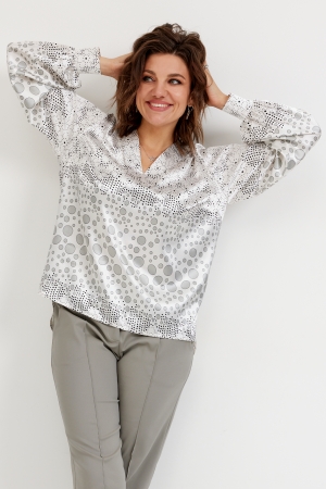 Блуза женская 4142 круги на белом