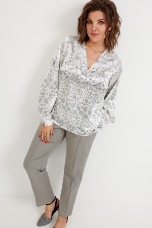 Блуза женская 4142 круги на белом