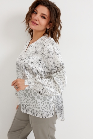 Блуза женская 4142 круги на белом