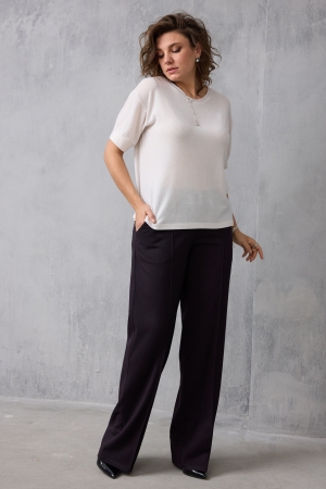 Брюки женские 6079 чёрный баклажан