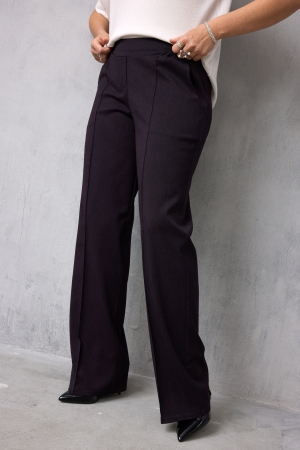 Брюки женские 6079 чёрный баклажан