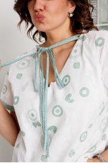 Блуза женская 4164 шалфей на белом