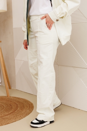 Брюки женские 6081 молочный