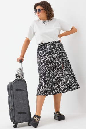 Юбка женская 5015 чёрно-белый