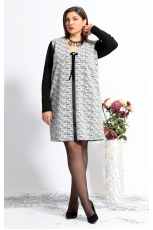 Платье 1021 чёрно-белый
