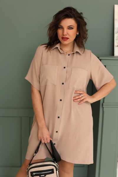 Платье 1007  кэмел 