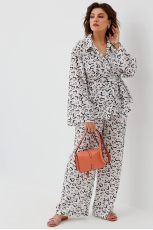 Брюки женские 6051 сердечный принт