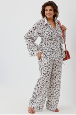 Брюки женские 6051 сердечный принт