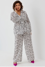 Брюки женские 6051 сердечный принт