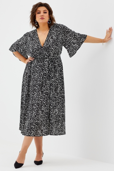 Платье 1035 чёрно-белый