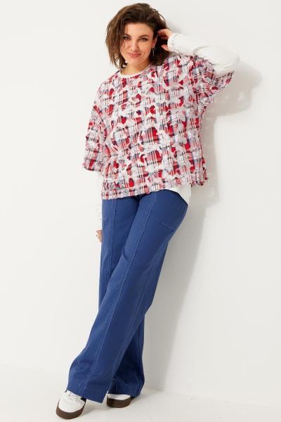Блуза женская 4119 красная клетка