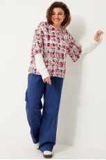 Блуза женская 4119 красная клетка