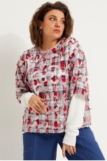 Блуза женская 4119 красная клетка