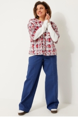 Блуза женская 4119 красная клетка