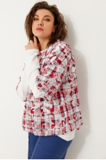 Блуза женская 4119 красная клетка