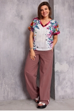 Блуза женская 4130 маковый принт