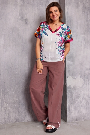 Блуза женская 4130 маковый принт