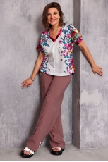 Блуза женская 4130 маковый принт