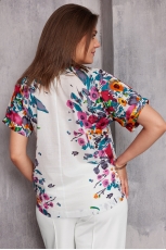 Блуза женская 4130 маковый принт