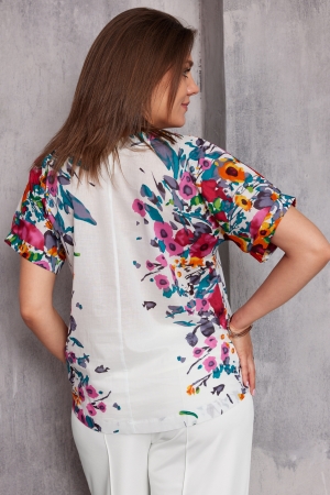 Блуза женская 4130 маковый принт