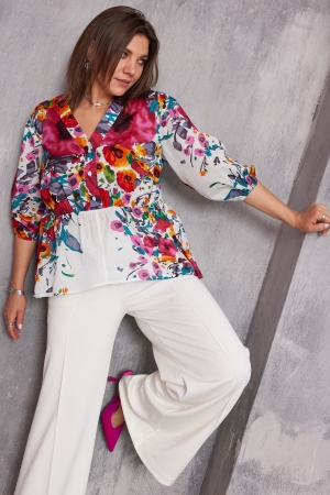 Блуза женская 4131 маковый принт