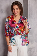 Блуза женская 4131 маковый принт