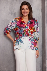 Блуза женская 4131 маковый принт